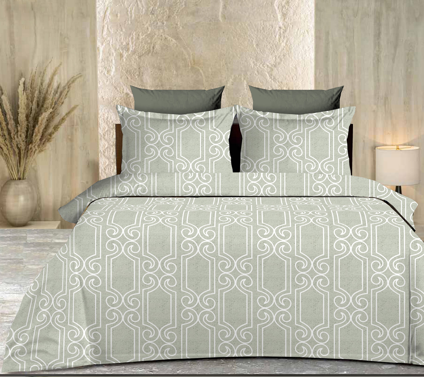 High Quality Royal Designer California King Size Bed sheet and 2 x Pillow covers