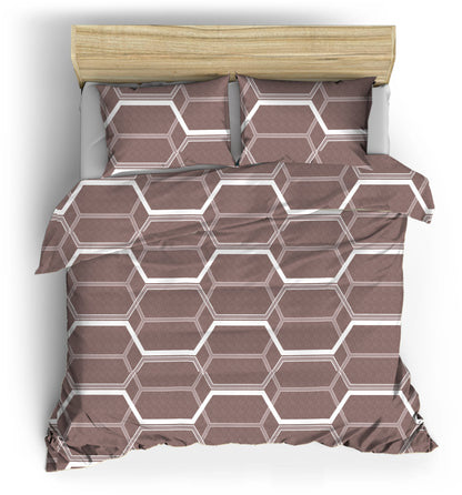 High Quality Symmetrical Geometric California King Size Bed sheet and 2 x Pillow Covers