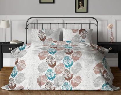 Big Leaf Designer California King Size Bed sheet and 2 x Pillow covers
