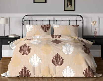 Designer Boho Leaves California King Size Bedsheet and 2 x Pillow covers