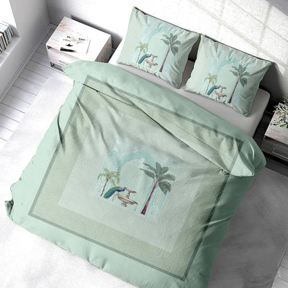 Magnificent Peacock Digitally Printed 200 TC California King Size Bed sheet and 2 x Pillow Case