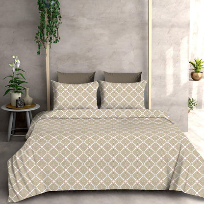 Geometric Star Allover California King Size Bed sheet and 2 x Pillow cover