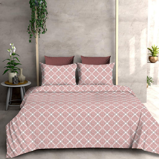 Geometric Star Allover California King Size Bed sheet and 2 x Pillow cover