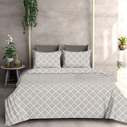 Geometric Star Allover California King Size Bed sheet and 2 x Pillow cover