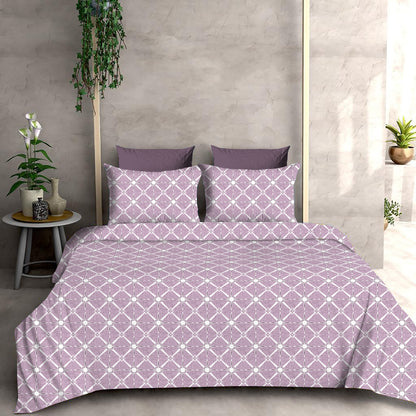 Geometric Star Allover California King Size Bed sheet and 2 x Pillow cover