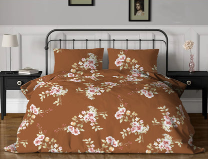 Floral Symphony 144 TC King Size Bed Sheet with 2 Pillow Covers